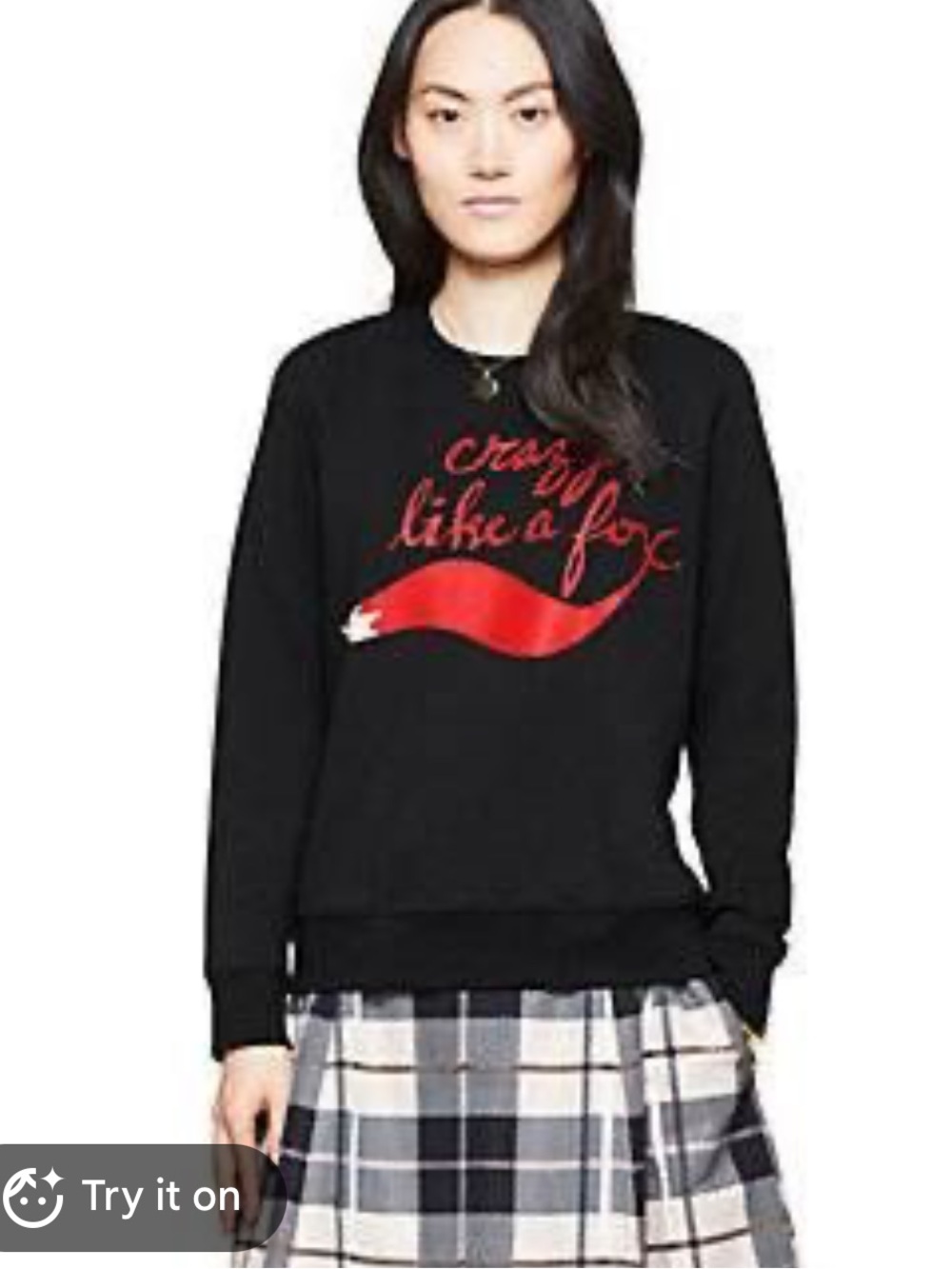 kate spade crazy like a fox Black Sweatshirt with Red Script